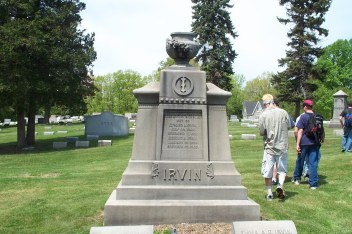 Irvin Family Gravesite with joe cool in the background